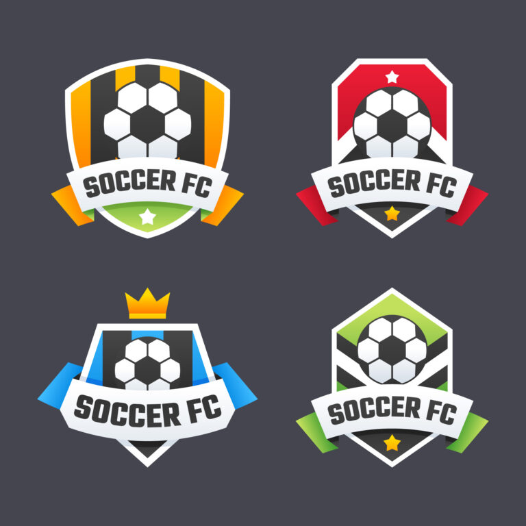 Como diseñar Escudos de Fútbol. Historia e Importancia a group of logos with a football ball